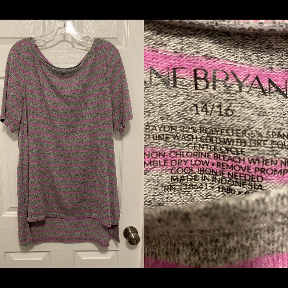 Lane Bryant / Gray & Pink Top / Size 14/16